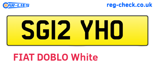 SG12YHO are the vehicle registration plates.