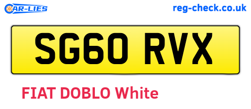 SG60RVX are the vehicle registration plates.