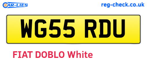 WG55RDU are the vehicle registration plates.