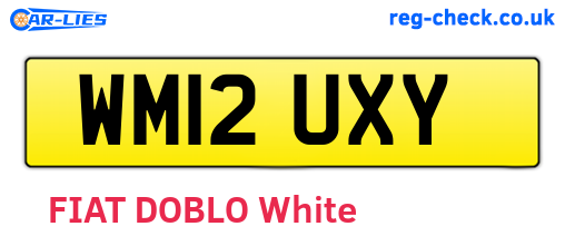 WM12UXY are the vehicle registration plates.