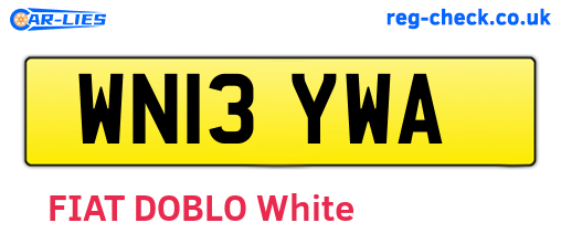 WN13YWA are the vehicle registration plates.