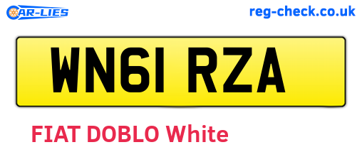 WN61RZA are the vehicle registration plates.