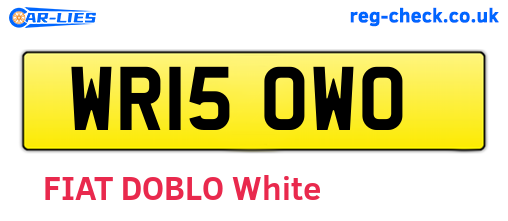 WR15OWO are the vehicle registration plates.