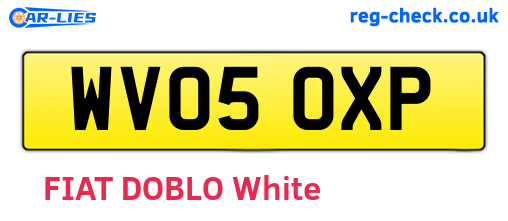 WV05OXP are the vehicle registration plates.