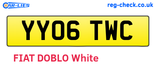 YY06TWC are the vehicle registration plates.
