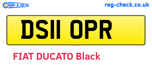 DS11OPR are the vehicle registration plates.