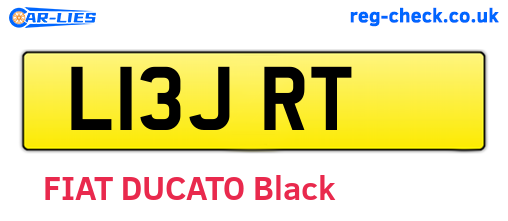 L13JRT are the vehicle registration plates.