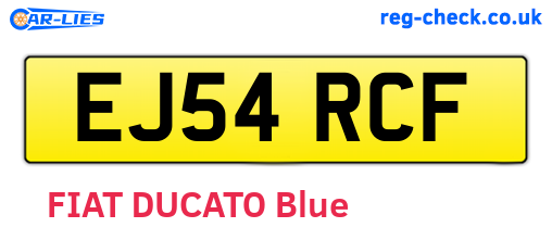 EJ54RCF are the vehicle registration plates.