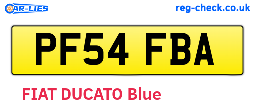 PF54FBA are the vehicle registration plates.