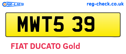 MWT539 are the vehicle registration plates.