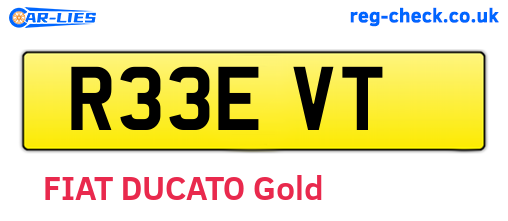 R33EVT are the vehicle registration plates.