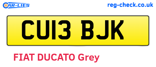 CU13BJK are the vehicle registration plates.
