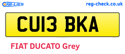 CU13BKA are the vehicle registration plates.