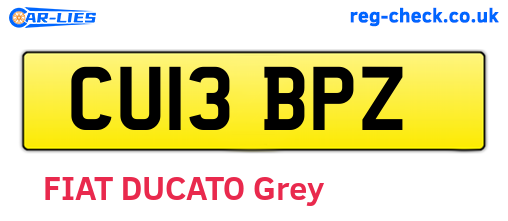 CU13BPZ are the vehicle registration plates.