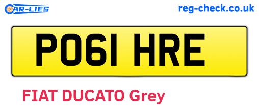 PO61HRE are the vehicle registration plates.