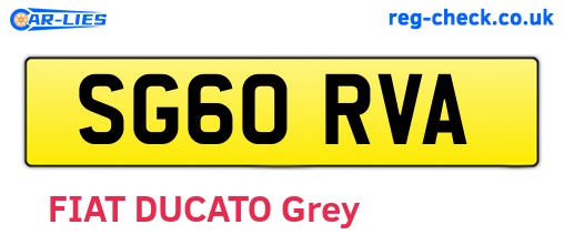 SG60RVA are the vehicle registration plates.
