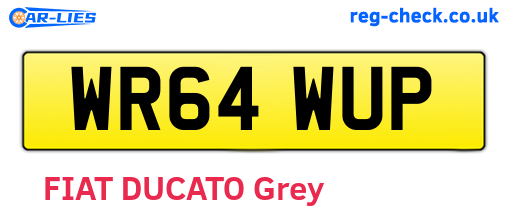WR64WUP are the vehicle registration plates.