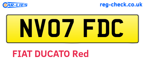 NV07FDC are the vehicle registration plates.