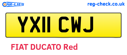 YX11CWJ are the vehicle registration plates.