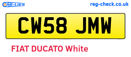 CW58JMW are the vehicle registration plates.