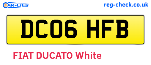 DC06HFB are the vehicle registration plates.