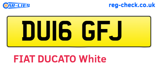 DU16GFJ are the vehicle registration plates.