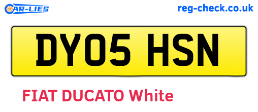 DY05HSN are the vehicle registration plates.