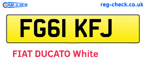 FG61KFJ are the vehicle registration plates.