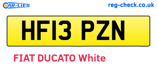 HF13PZN are the vehicle registration plates.