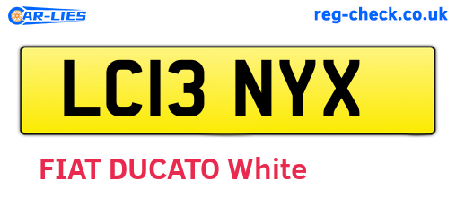 LC13NYX are the vehicle registration plates.