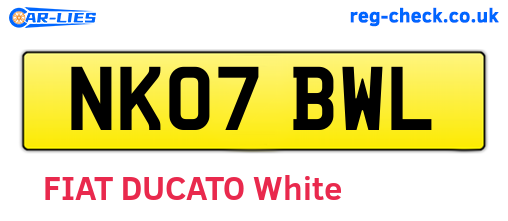 NK07BWL are the vehicle registration plates.