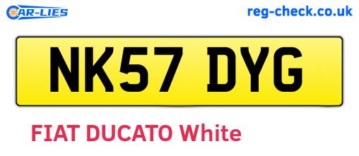 NK57DYG are the vehicle registration plates.