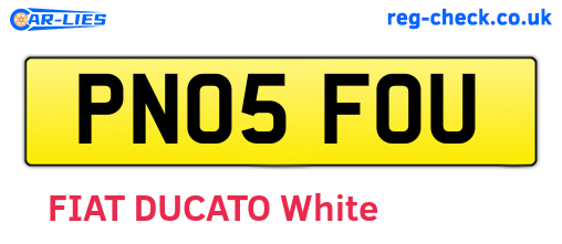 PN05FOU are the vehicle registration plates.