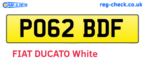 PO62BDF are the vehicle registration plates.
