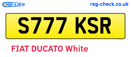S777KSR are the vehicle registration plates.