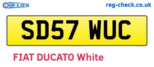 SD57WUC are the vehicle registration plates.