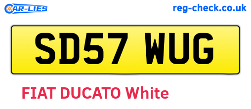 SD57WUG are the vehicle registration plates.