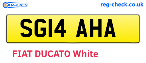 SG14AHA are the vehicle registration plates.