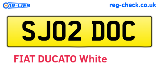 SJ02DOC are the vehicle registration plates.