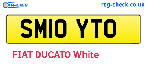 SM10YTO are the vehicle registration plates.