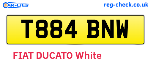 T884BNW are the vehicle registration plates.