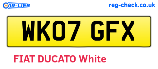 WK07GFX are the vehicle registration plates.