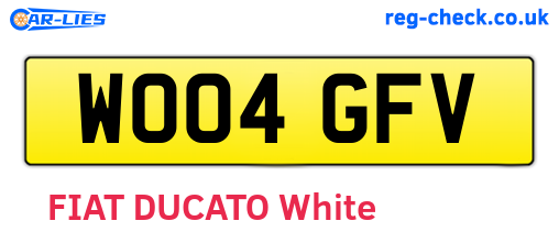 WO04GFV are the vehicle registration plates.