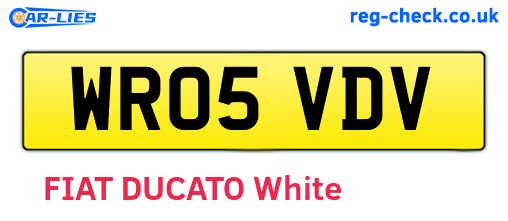 WR05VDV are the vehicle registration plates.