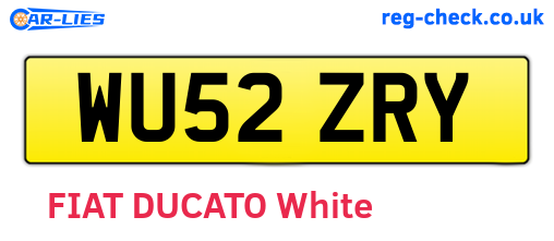 WU52ZRY are the vehicle registration plates.