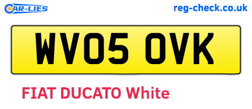 WV05OVK are the vehicle registration plates.