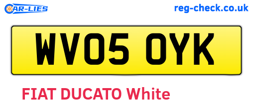 WV05OYK are the vehicle registration plates.