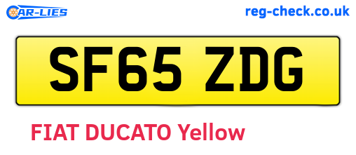 SF65ZDG are the vehicle registration plates.