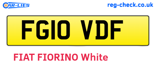 FG10VDF are the vehicle registration plates.