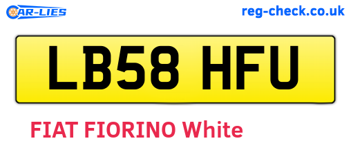 LB58HFU are the vehicle registration plates.